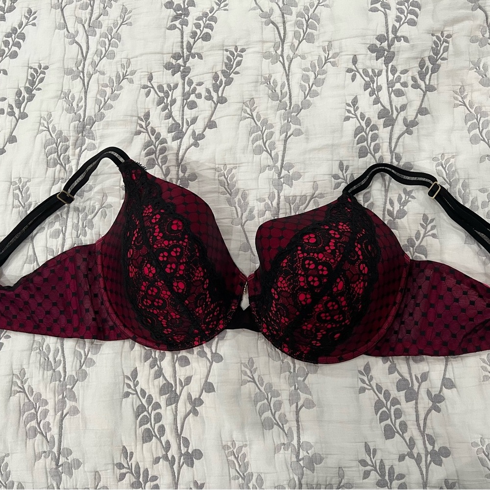Ashley Graham Pink and Black Bra